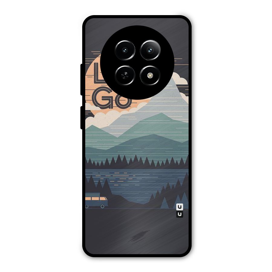 Abstract Travel Metal Back Case for Realme Narzo N65