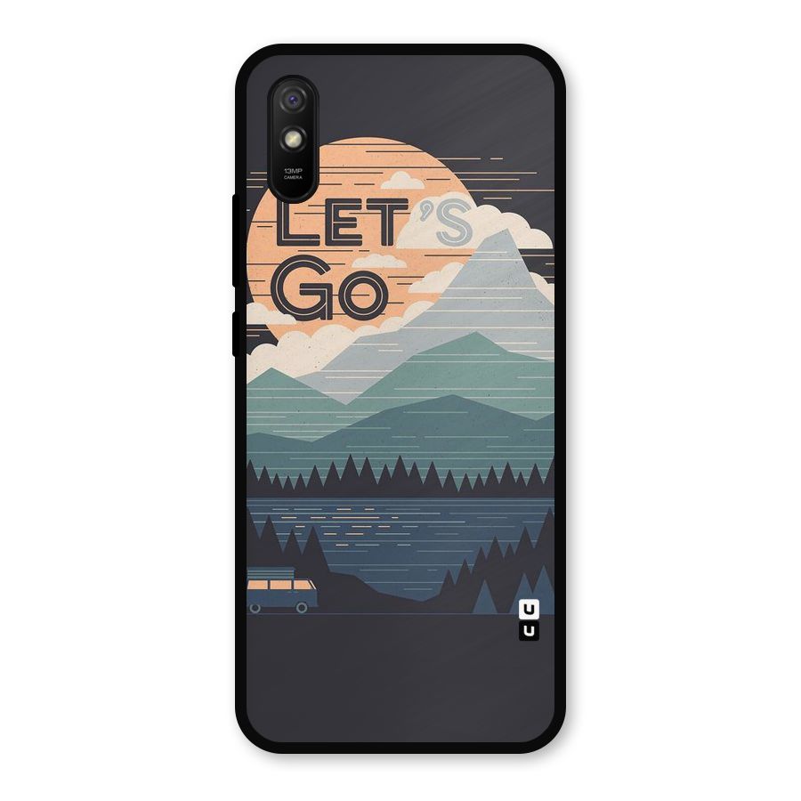 Abstract Travel Metal Back Case for Redmi 9i
