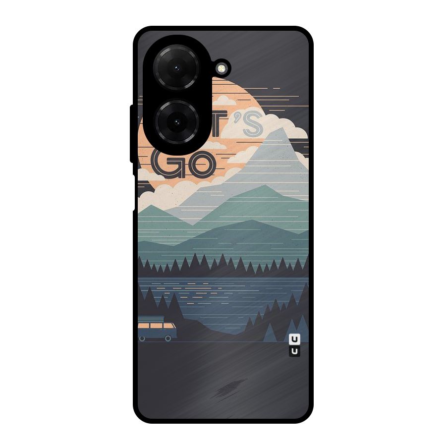 Abstract Travel Metal Back Case for Redmi A5 4G