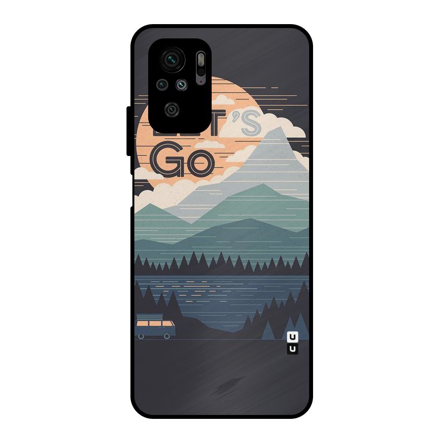 Abstract Travel Metal Back Case for Redmi Note 10S