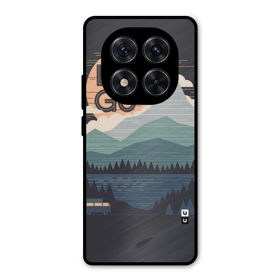 Abstract Travel Metal Back Case for Redmi Note 14 Pro 5G