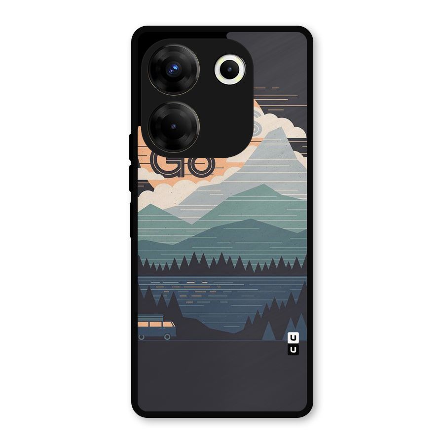 Abstract Travel Metal Back Case for Tecno Camon 20