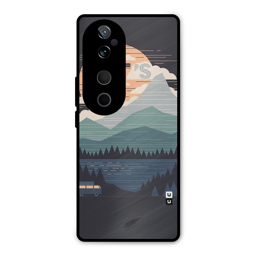 Abstract Travel Metal Back Case for Vivo T3 Ultra