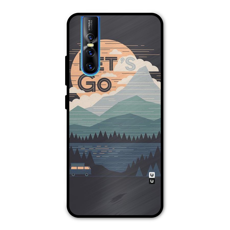 Abstract Travel Metal Back Case for Vivo V15 Pro