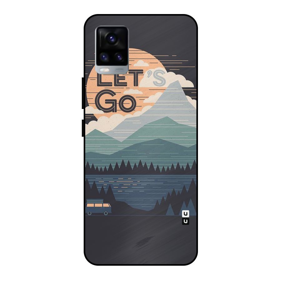 Abstract Travel Metal Back Case for Vivo V20 2021