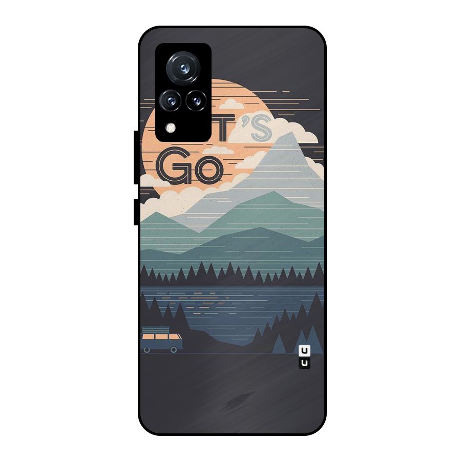 Abstract Travel Metal Back Case for Vivo V21 5G