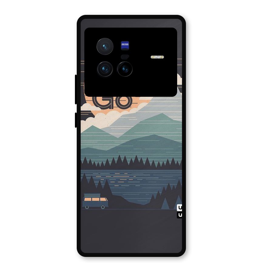 Abstract Travel Metal Back Case for Vivo X80