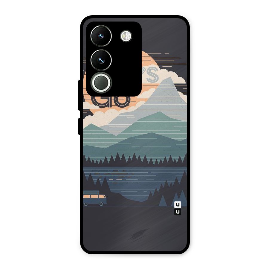 Abstract Travel Metal Back Case for Vivo Y200