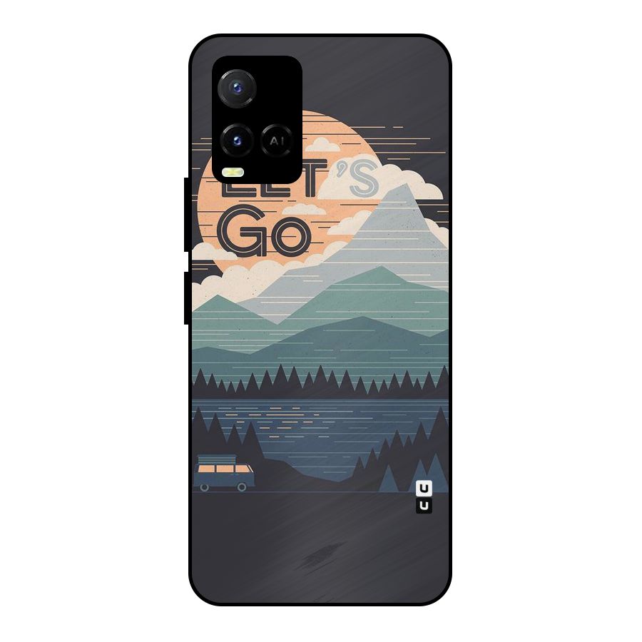 Abstract Travel Metal Back Case for Vivo Y21A