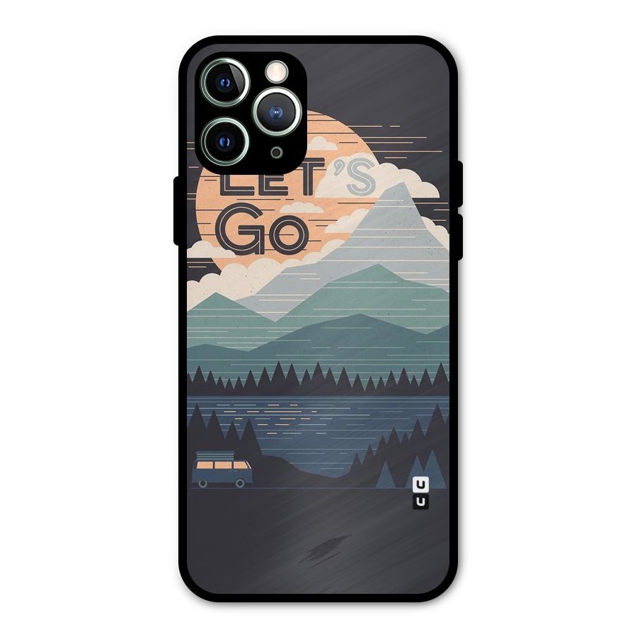 Abstract Travel Metal Back Case for iPhone 11 Pro Max