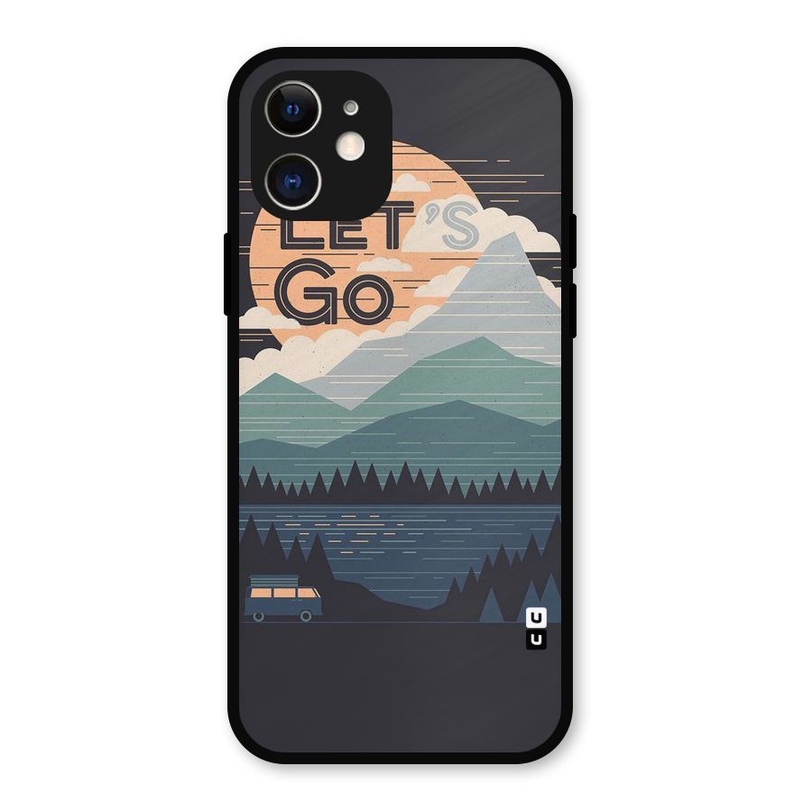 Abstract Travel Metal Back Case for iPhone 12