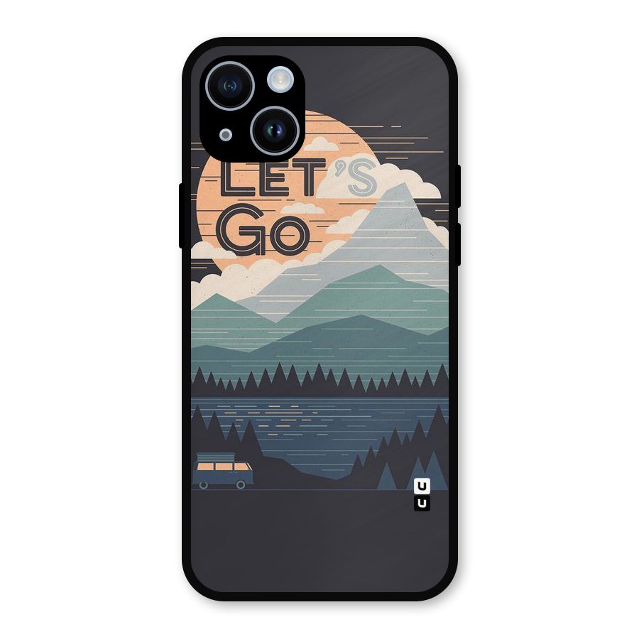 Abstract Travel Metal Back Case for iPhone 14