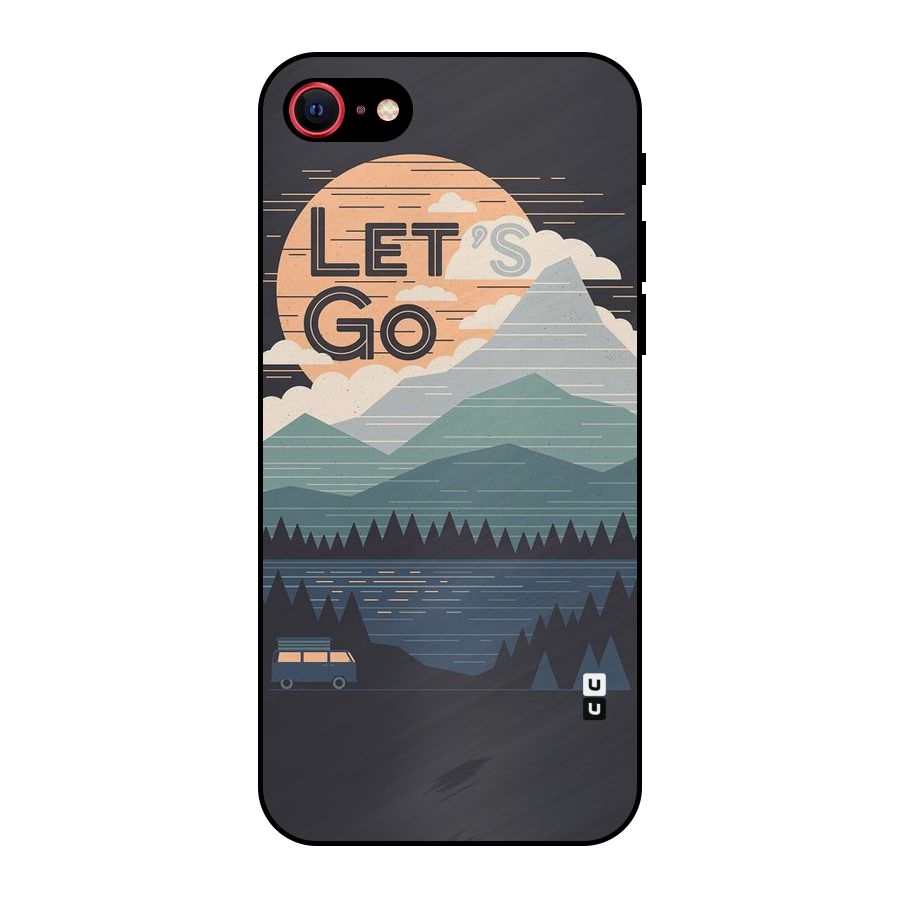 Abstract Travel Metal Back Case for iPhone SE 2022