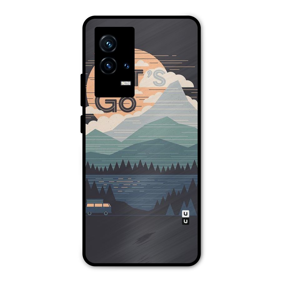 Abstract Travel Metal Back Case for iQOO 9 5G