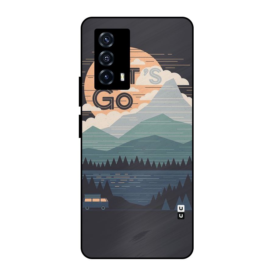 Abstract Travel Metal Back Case for iQOO Z5