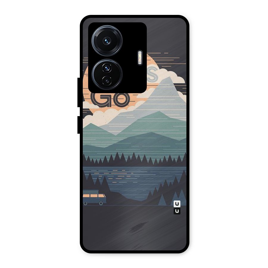 Abstract Travel Metal Back Case for iQOO Z6