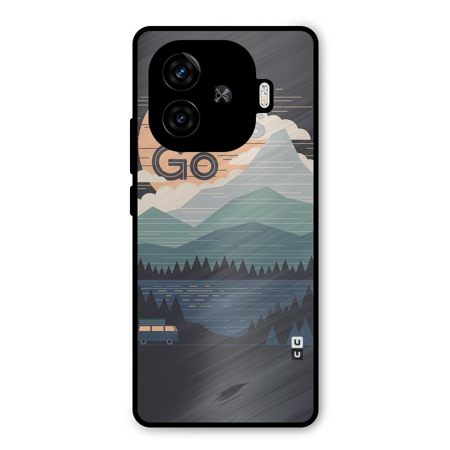 Abstract Travel Metal Back Case for iQOO Z9 Turbo