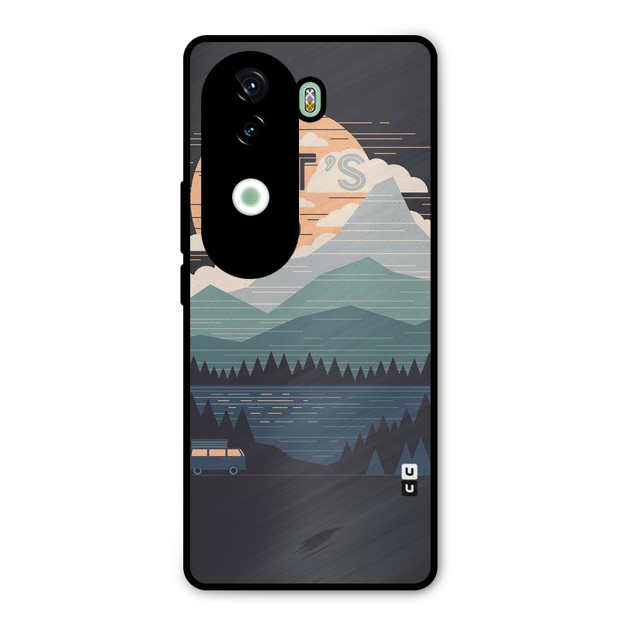Abstract Travel Metal Back Case for iQOO Z9s