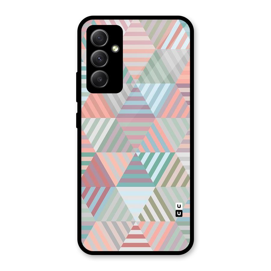 Abstract Triangle Lines Glass Back Case for Galaxy A34