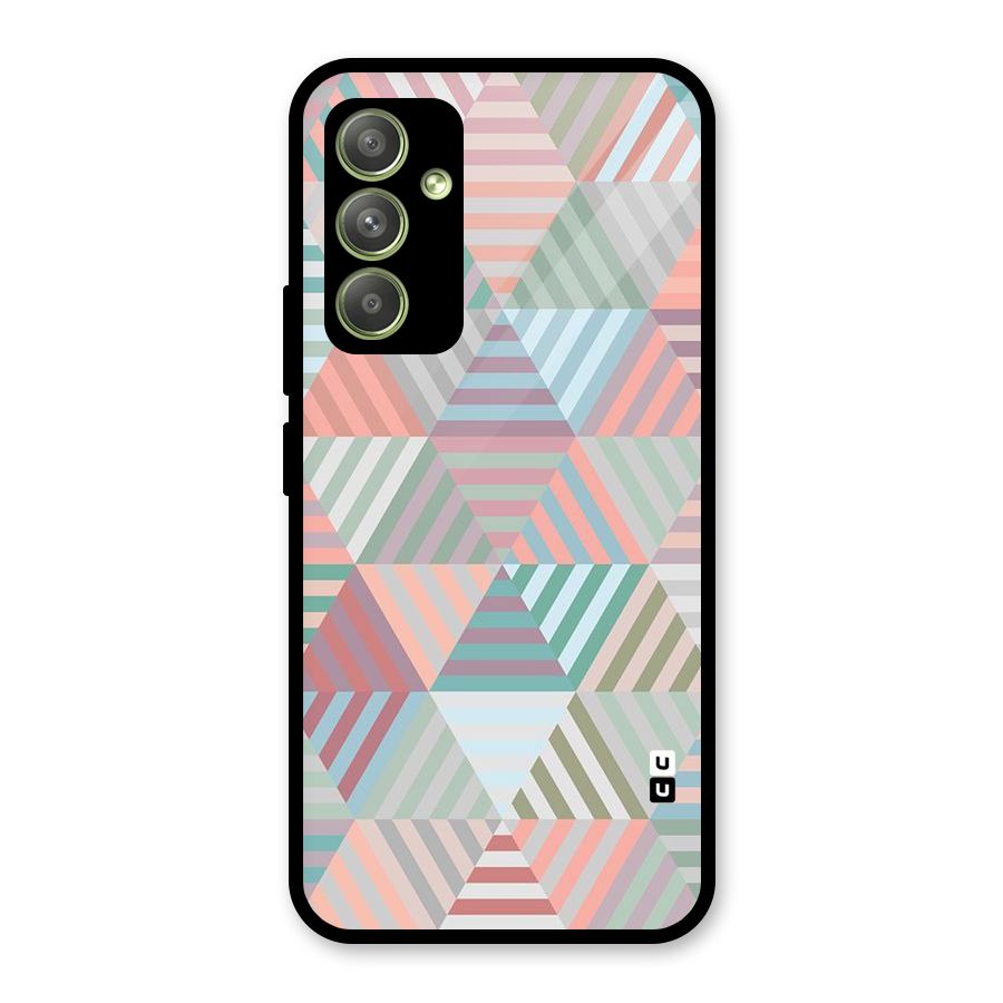 Abstract Triangle Lines Glass Back Case for Galaxy A54