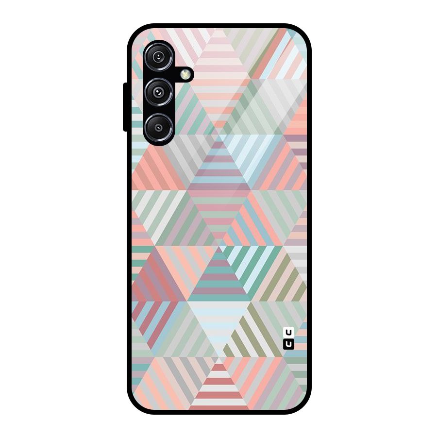 Abstract Triangle Lines Glass Back Case for Galaxy M34 5G