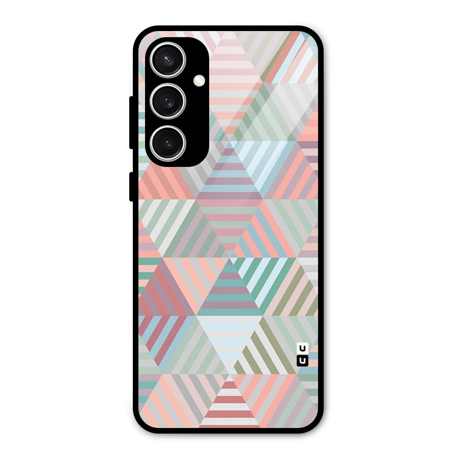 Abstract Triangle Lines Glass Back Case for Galaxy S23 FE