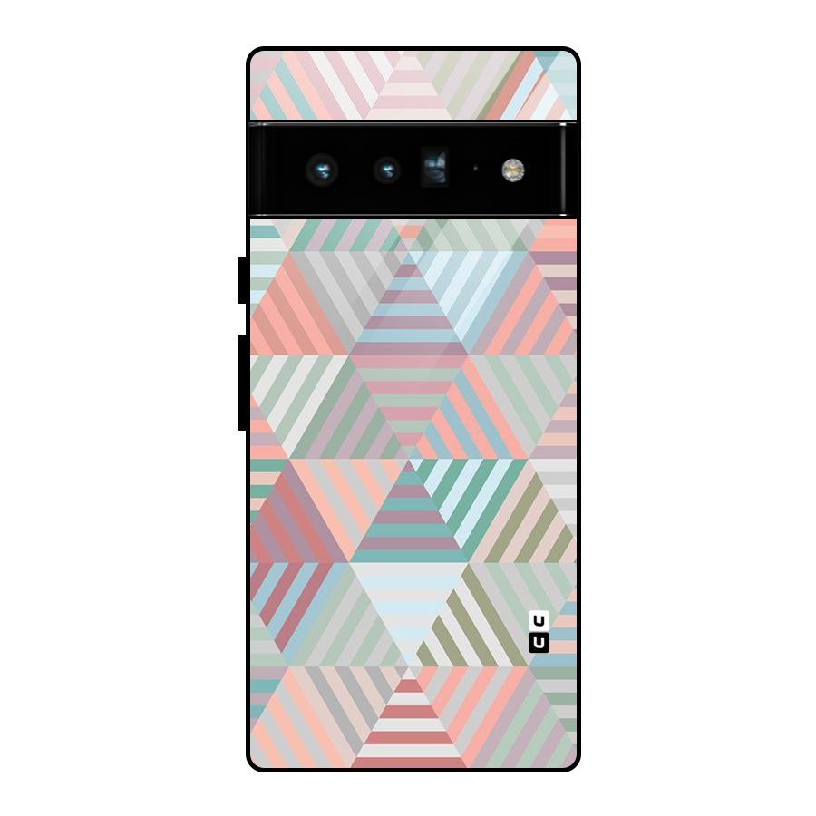 Abstract Triangle Lines Glass Back Case for Google Pixel 6 Pro