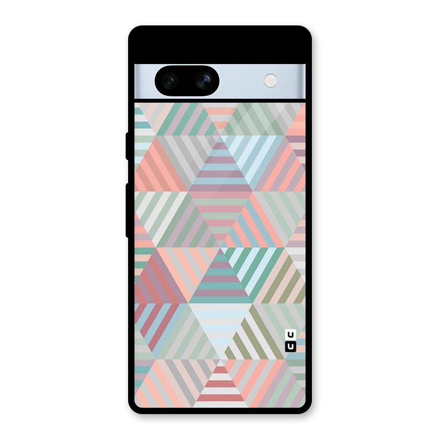 Abstract Triangle Lines Glass Back Case for Google Pixel 7a