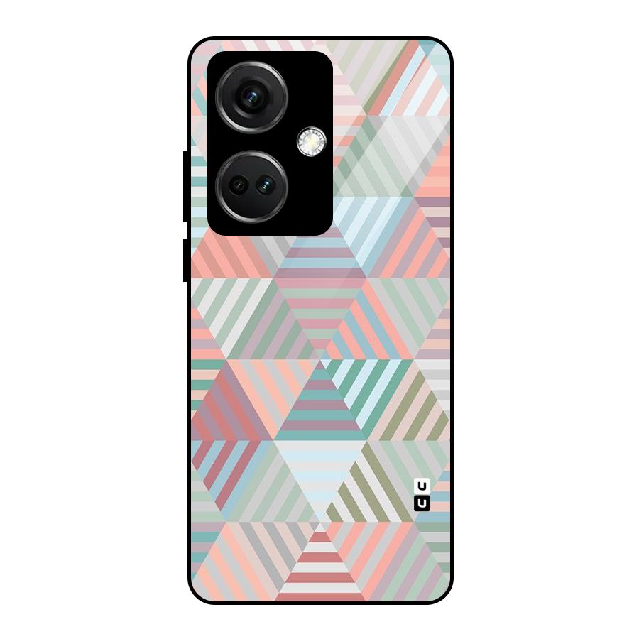 Abstract Triangle Lines Glass Back Case for OnePlus Nord CE 3 5G