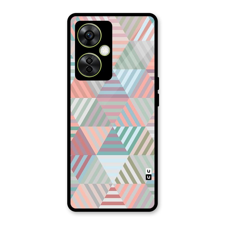 Abstract Triangle Lines Glass Back Case for OnePlus Nord CE 3 Lite