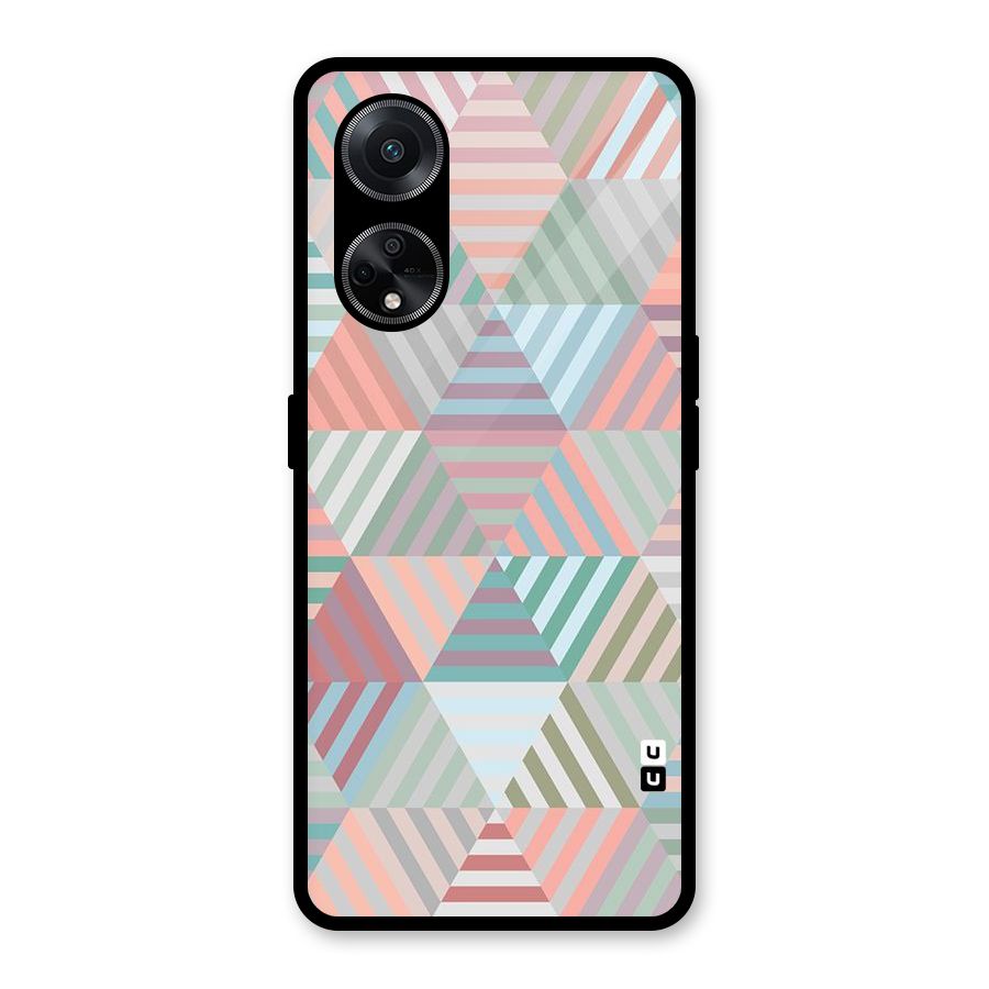 Abstract Triangle Lines Glass Back Case for Oppo F23