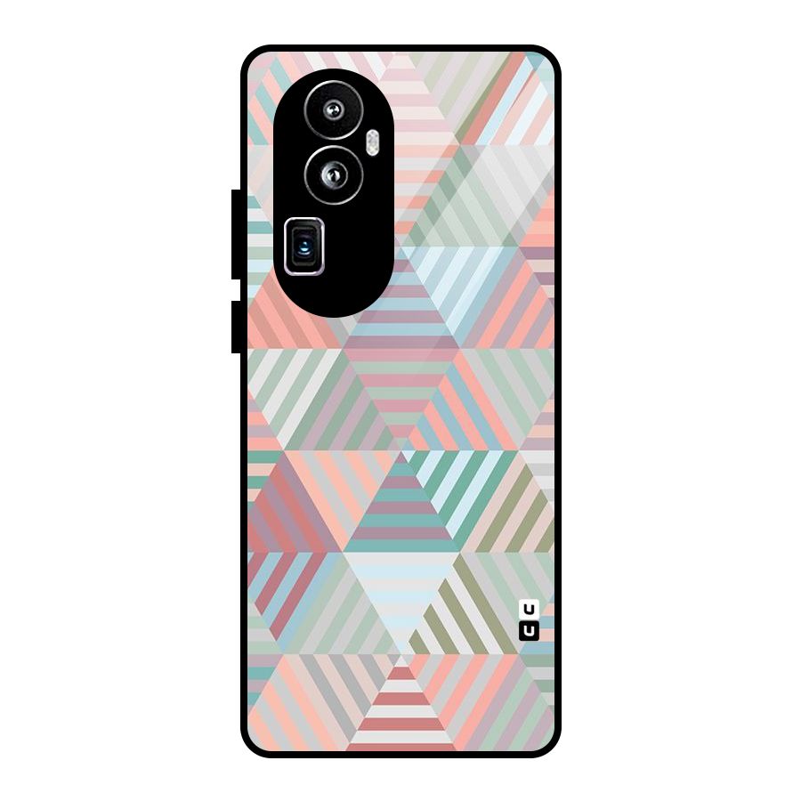 Abstract Triangle Lines Glass Back Case for Oppo Reno10 Pro Plus