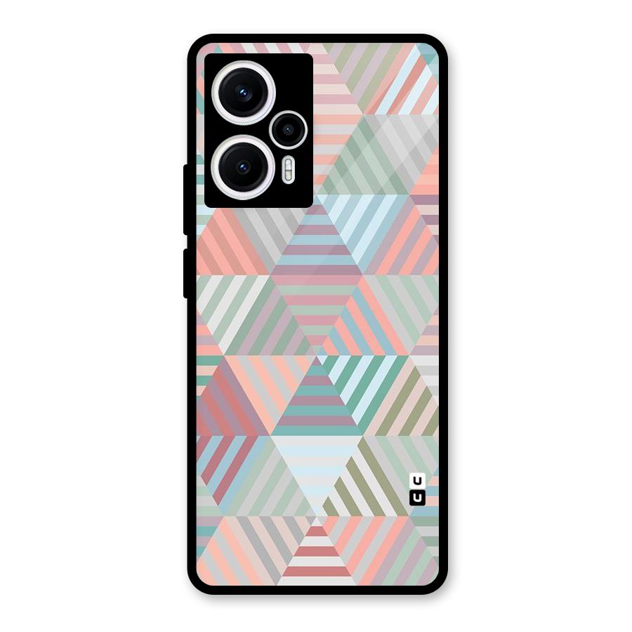 Abstract Triangle Lines Glass Back Case for Poco F5