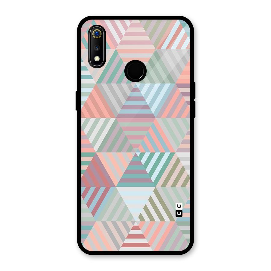 Abstract Triangle Lines Glass Back Case for Realme 3i