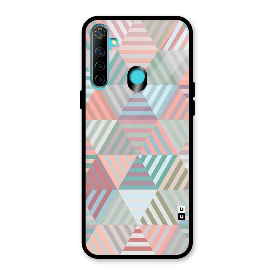Abstract Triangle Lines Glass Back Case for Realme 5i
