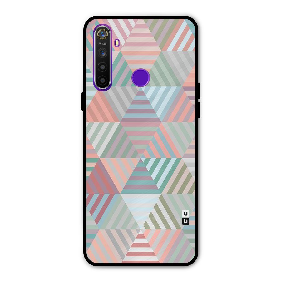 Abstract Triangle Lines Glass Back Case for Realme 5s