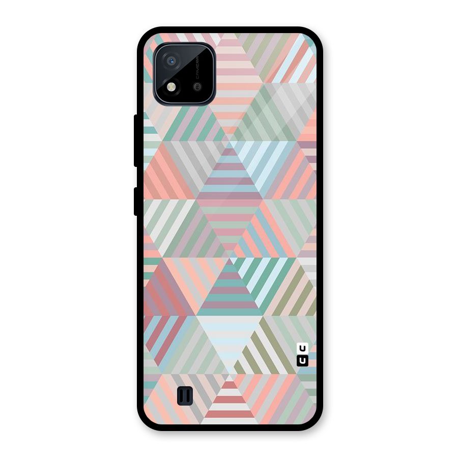 Abstract Triangle Lines Glass Back Case for Realme C11 2021