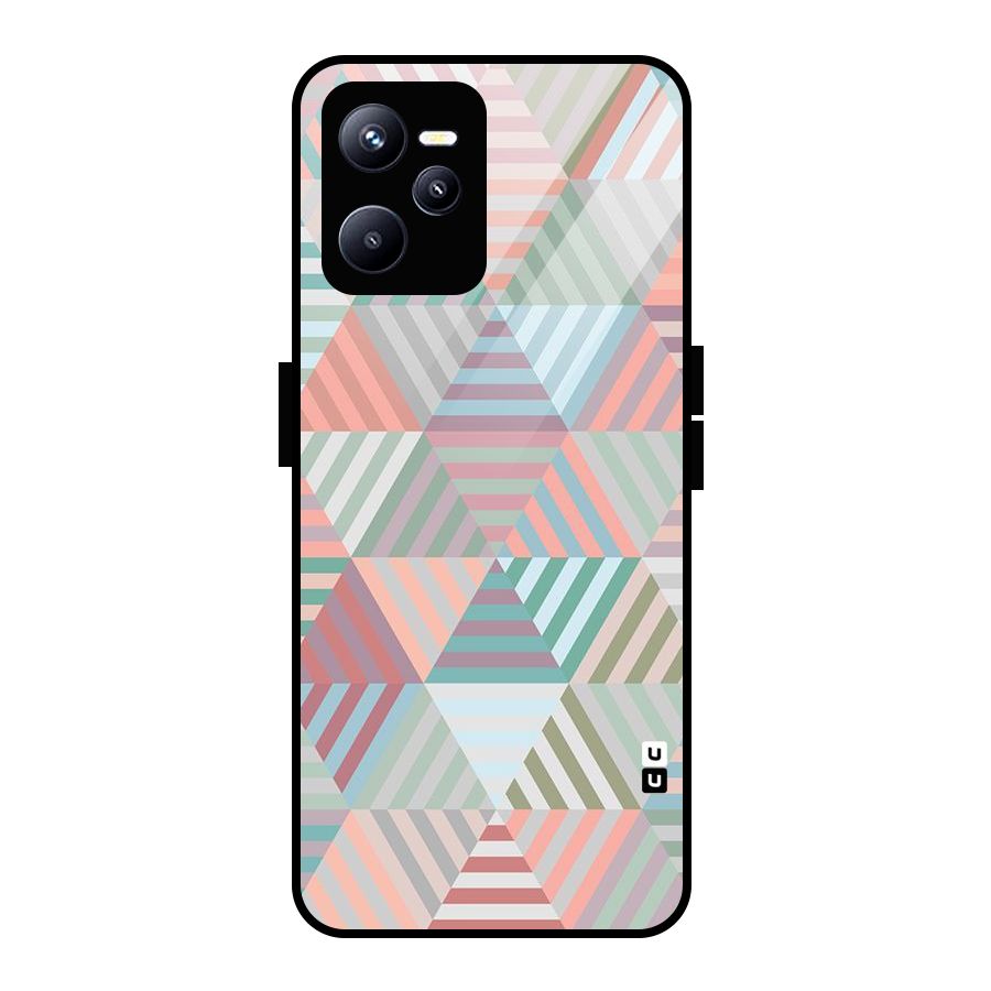 Abstract Triangle Lines Glass Back Case for Realme C35