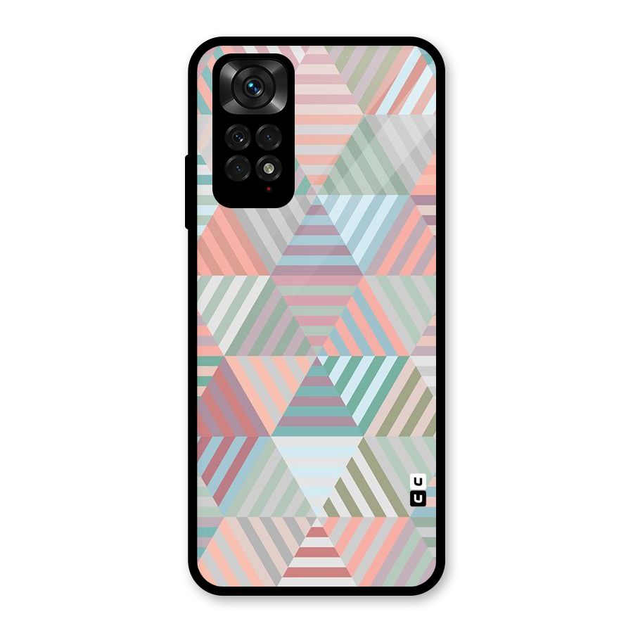 Abstract Triangle Lines Glass Back Case for Redmi Note 11S