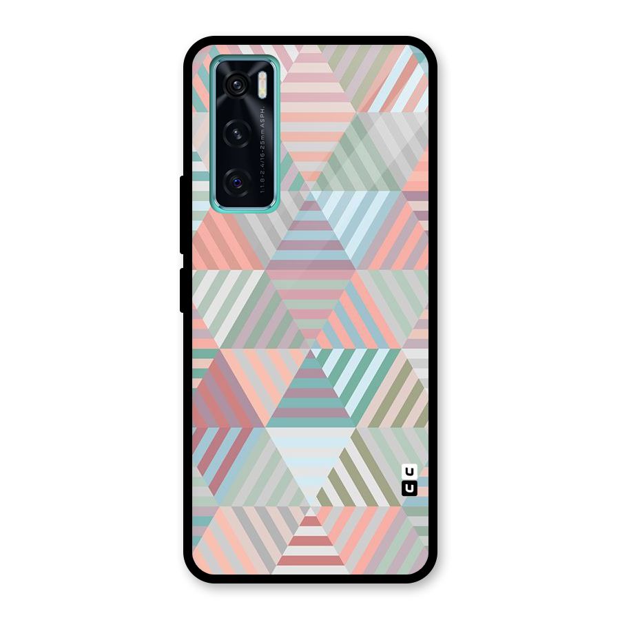 Abstract Triangle Lines Glass Back Case for Vivo V20 SE