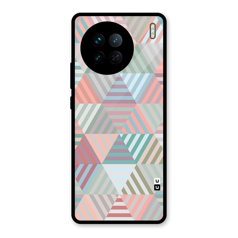 Abstract Triangle Lines Glass Back Case for Vivo X90