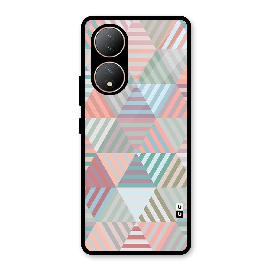 Abstract Triangle Lines Glass Back Case for Vivo Y100A
