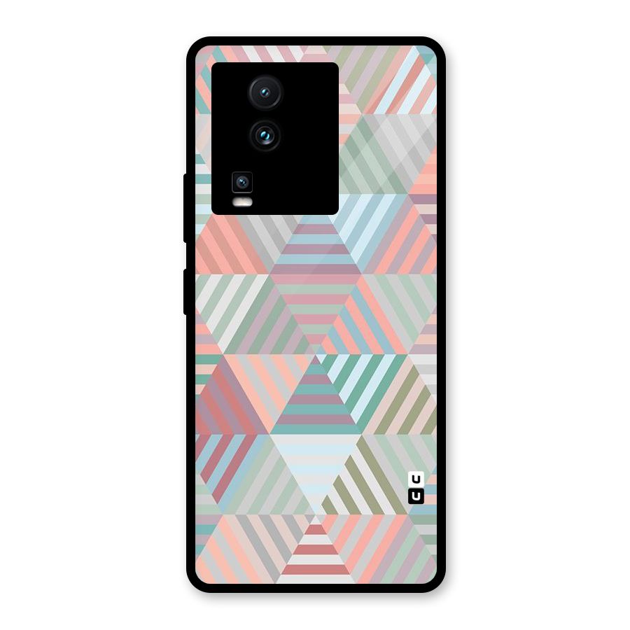 Abstract Triangle Lines Glass Back Case for Vivo iQOO Neo 7