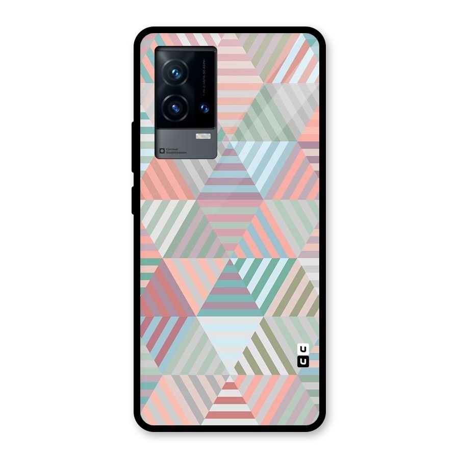 Abstract Triangle Lines Glass Back Case for iQOO 9 5G