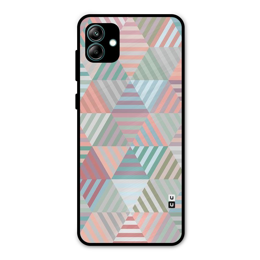 Abstract Triangle Lines Metal Back Case for Galaxy A04