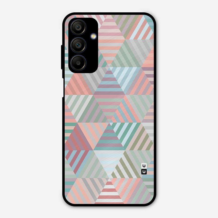 Abstract Triangle Lines Metal Back Case for Galaxy A15 5G