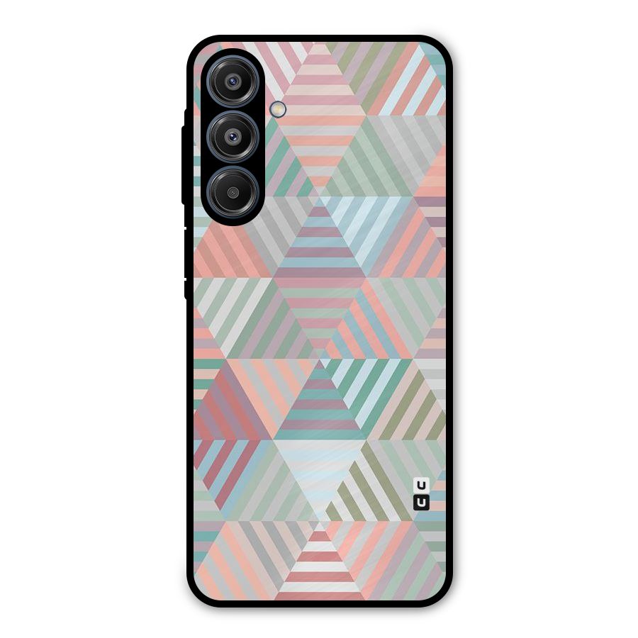 Abstract Triangle Lines Metal Back Case for Galaxy A16 5G