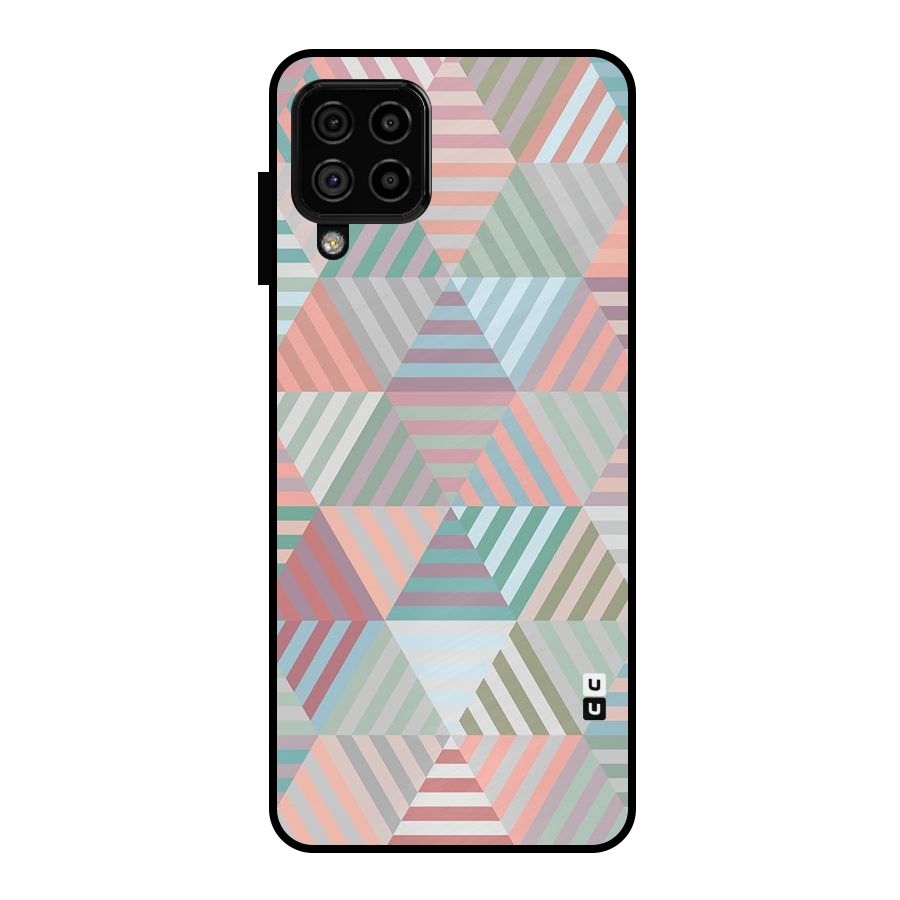 Abstract Triangle Lines Metal Back Case for Galaxy A22 4G