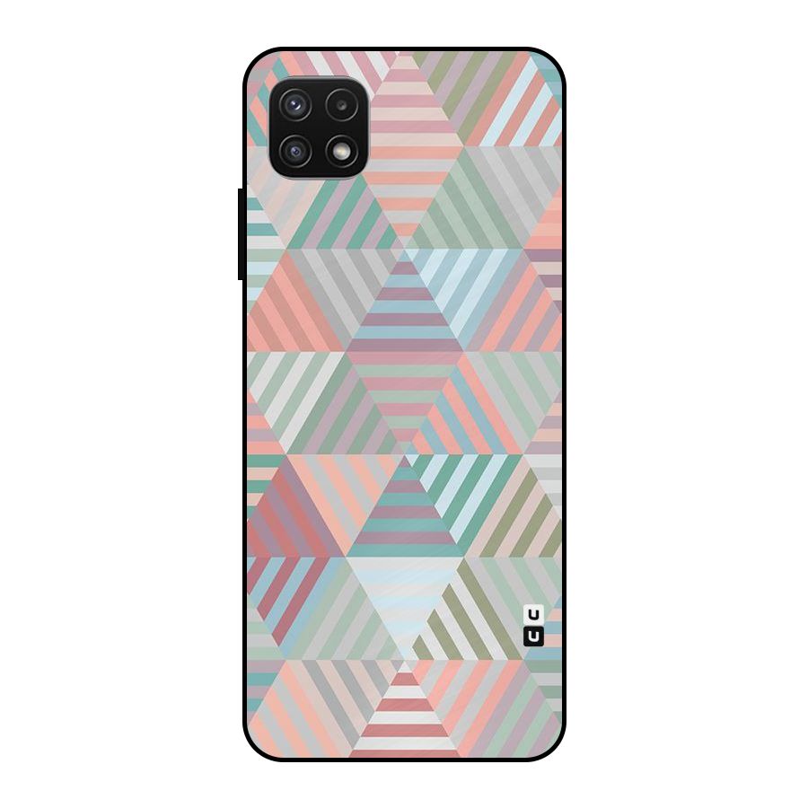Abstract Triangle Lines Metal Back Case for Galaxy A22 5G