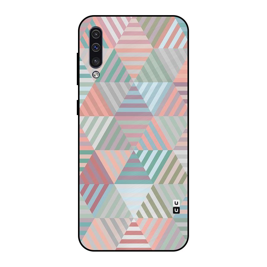 Abstract Triangle Lines Metal Back Case for Galaxy A30s